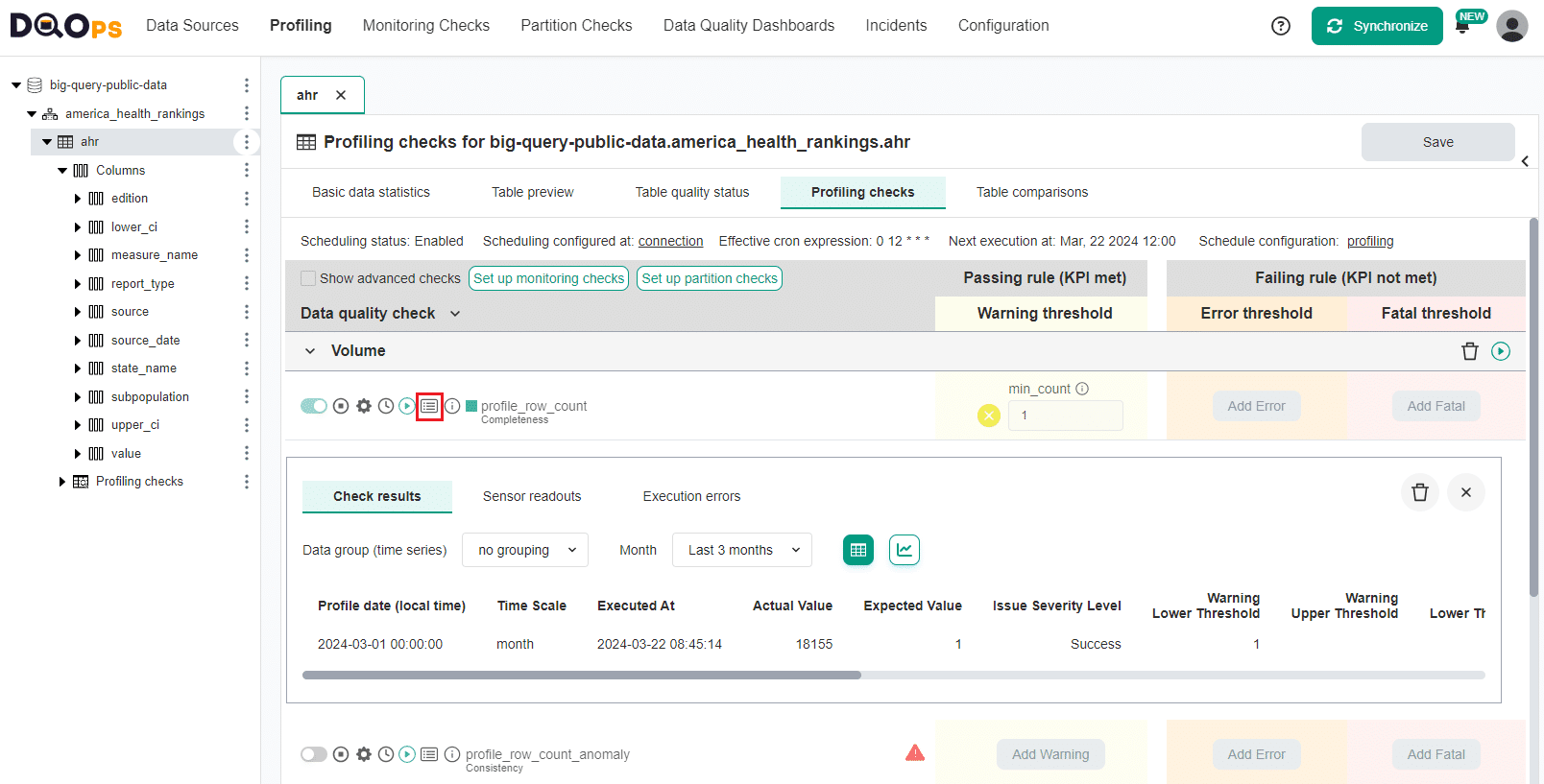 Review check results