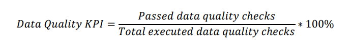 Data quality KPI score formula